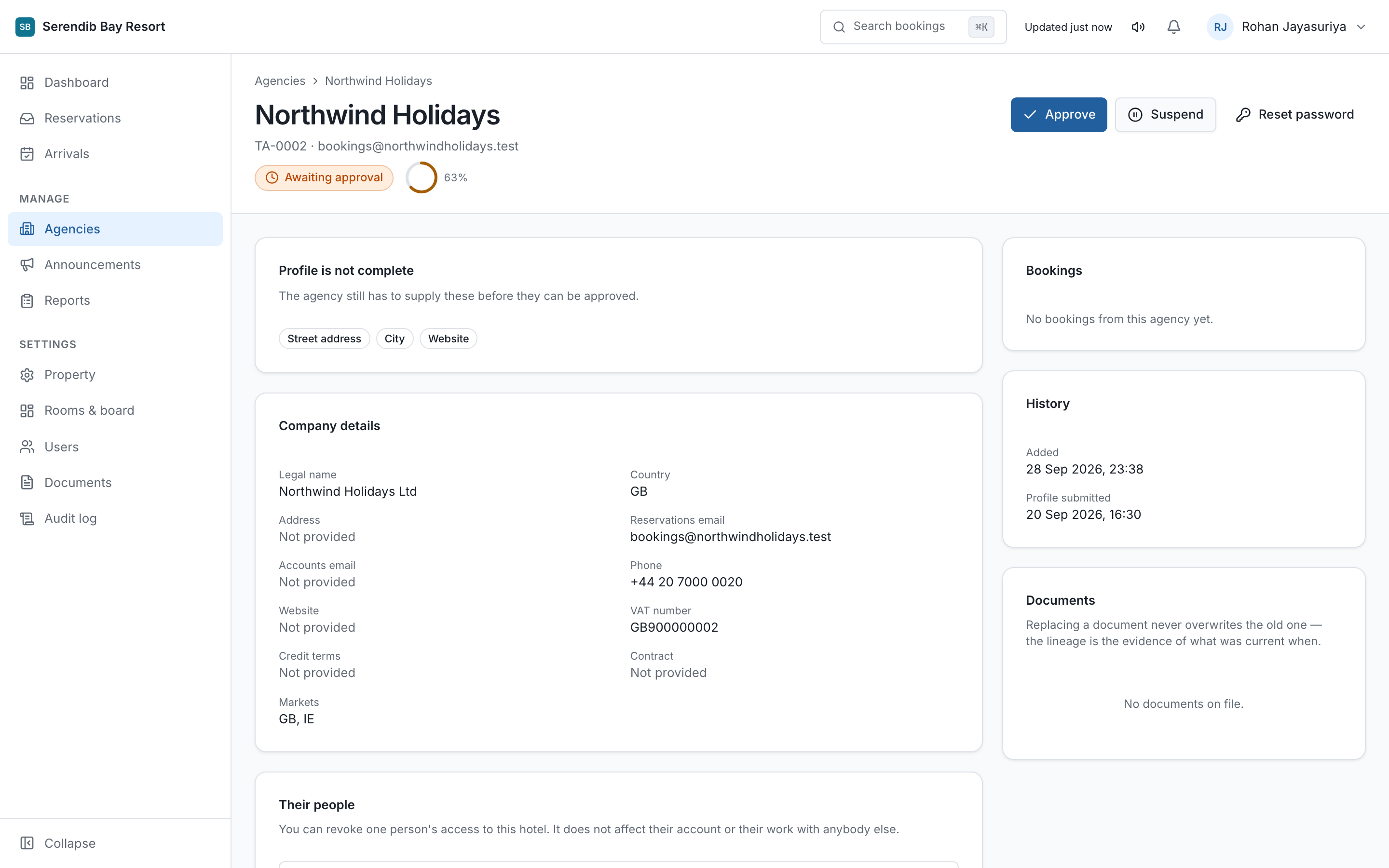 An agency awaiting approval